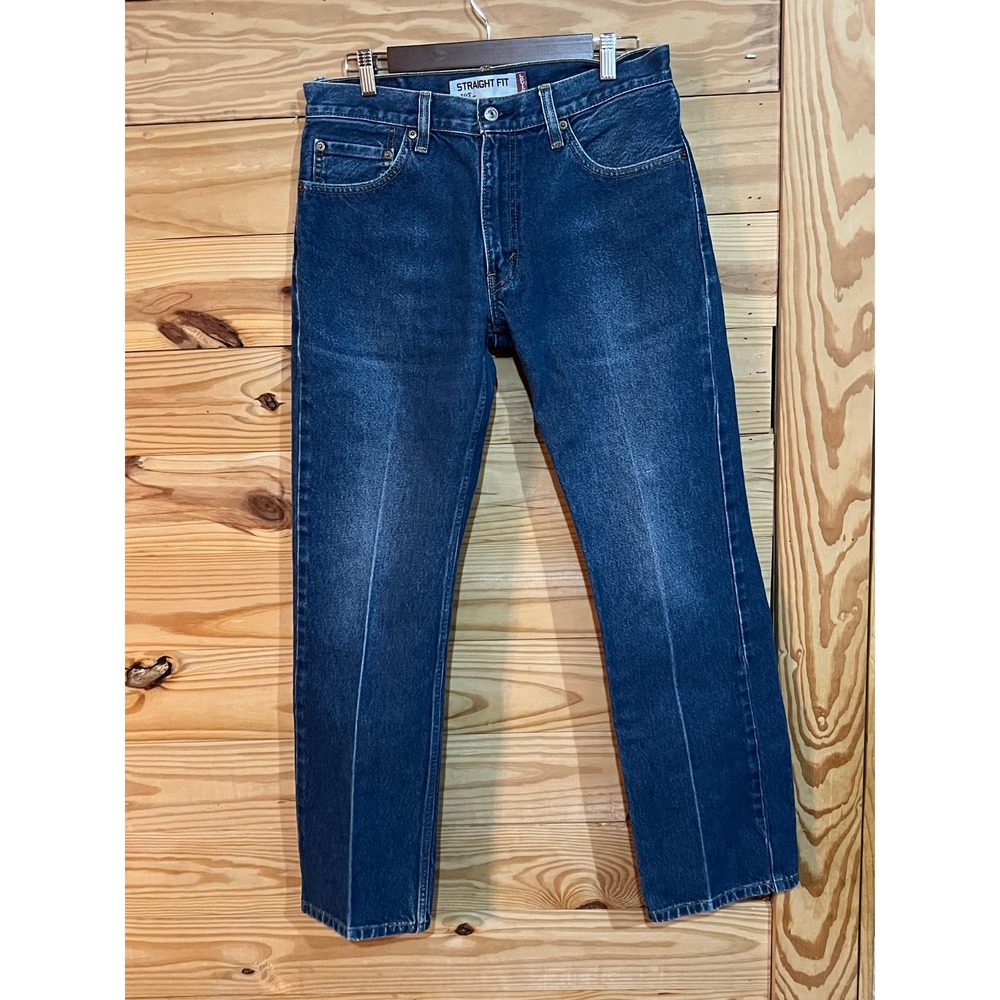 Levi's 505 Jeans Straight Fit Dark Wash Blue Denim Mens 32x32